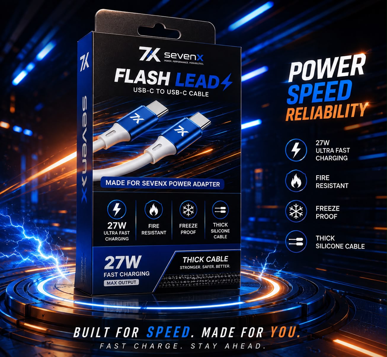SevenX Flash Lead – Fast Flash Cable (USB-C to USB-C)