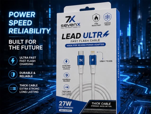 SevenX Lead Ultra – Fast Flash Cable (USB-C to Lightning)